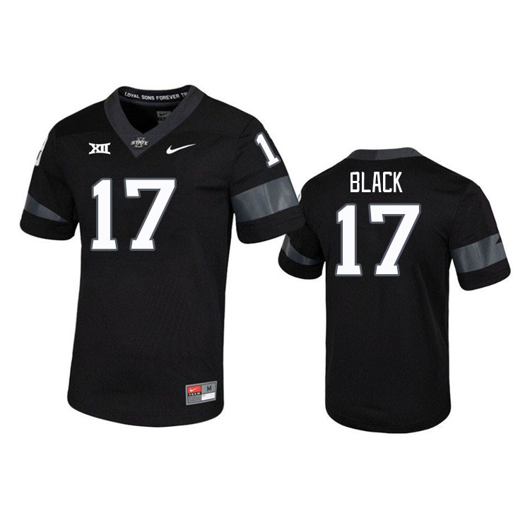 Men #17 Iowa State Cyclones College Football Jerseys Stitched Sale-Black